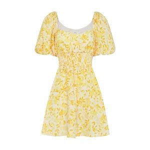 NWOT Peony Swimwear Smocked Mini Dress in Daffodil Yellow Sunny Butter Pastel